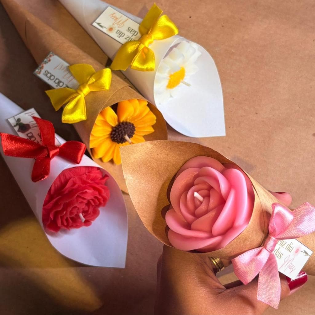 Vela Aromática Artesanal Floral - Lembrancinha Personalizada