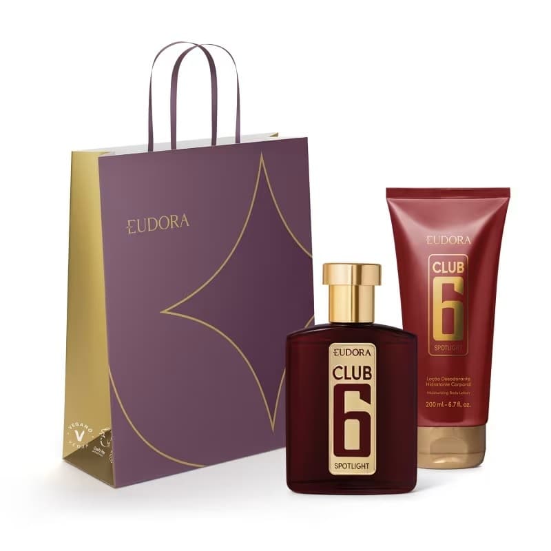 Kit Club 6 Spotlight inclui: Colônia Desodorante 95ml + Hidratante Corporal 200ml + Sacola