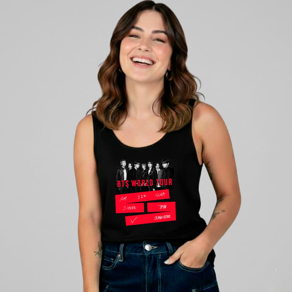 Camiseta Regata Bts World Tour Arirang Integrantes Zuma3