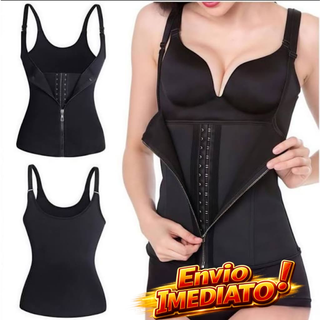 Colete Modelador Feminino com Cinto Modelador Duplo – Cinto Emagrecedor e Modelador Corporal