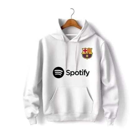 Moletom Barcelona Blusa de Frio Futebol Canguru Com Capuz e Bolso Unissex Esportivo Peluciado Premium Duo-Street