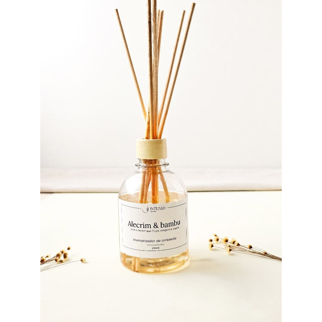Aromatizador de Varetas Alecrim & Bambu 250 ml Linha Essencial| Aroma Herbal Fresco | Perfume para Ambientes