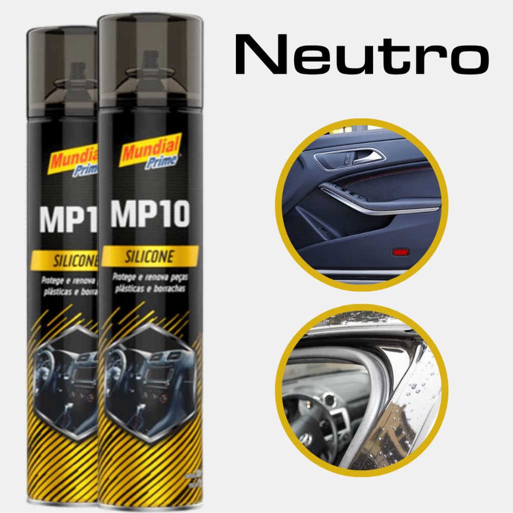 Silicone Spray Restaura Painel de Carro Plástico Borracha MP10 300ml Mundial Prime