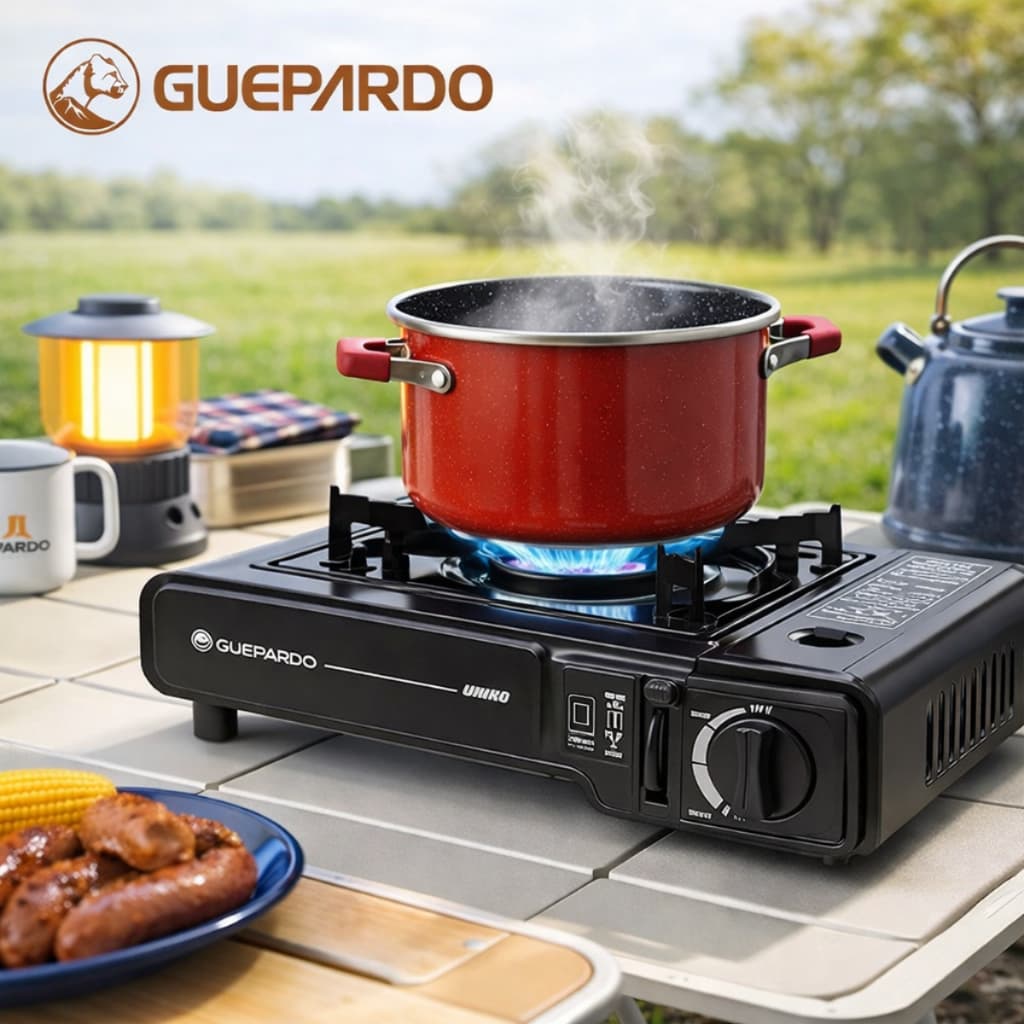 Fogareiro Portátil Guepardo com Acendimento Automático + Segurança Ideal Camping Viagem