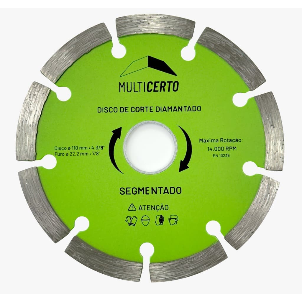Disco De Corte Segmentado Diamantado 110x1,8mm Multicerto