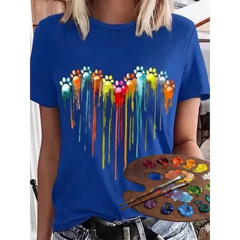 Camiseta Pet Coração de Tintas Color 🐕‍🦺🦮
