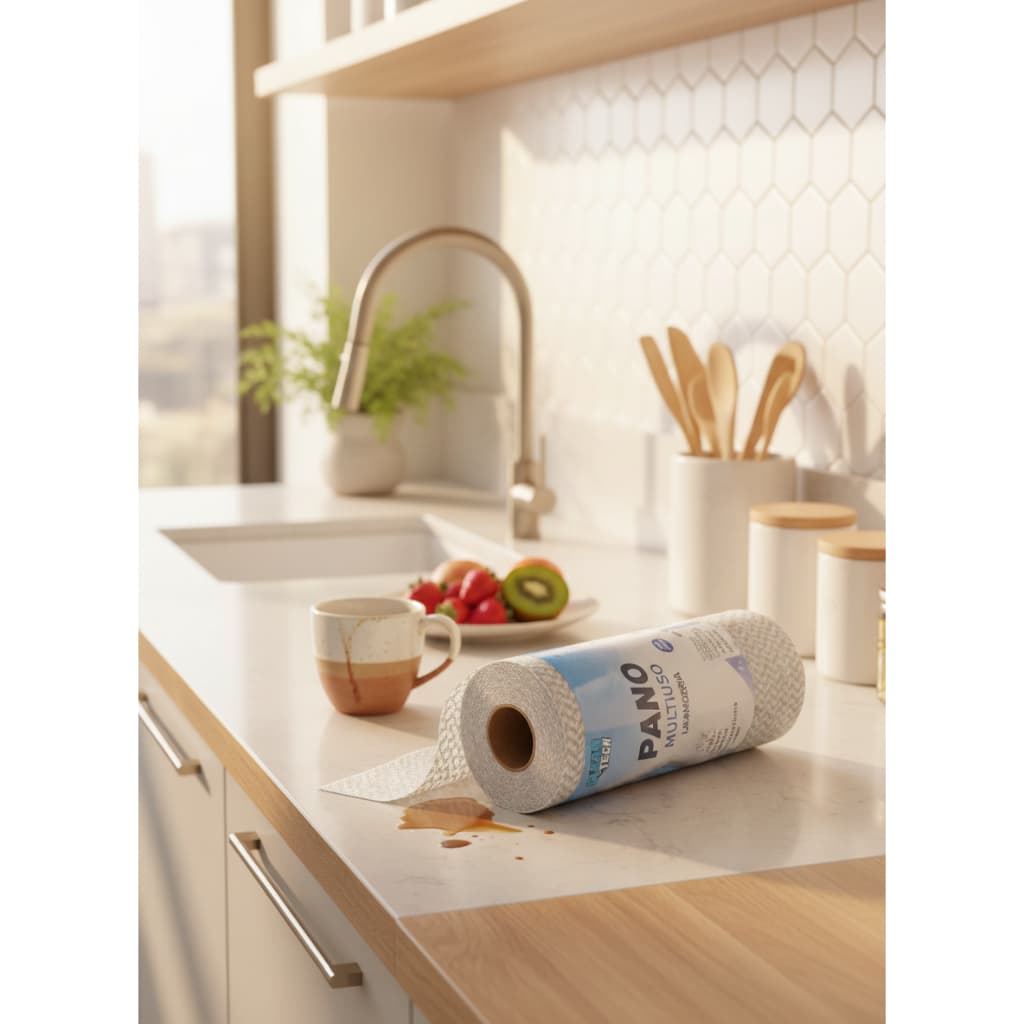 Rolo de Pano Multiuso limpeza perflex 100/200 Folhas limpeza ultra absorvente cozinha 25x30 Premium
