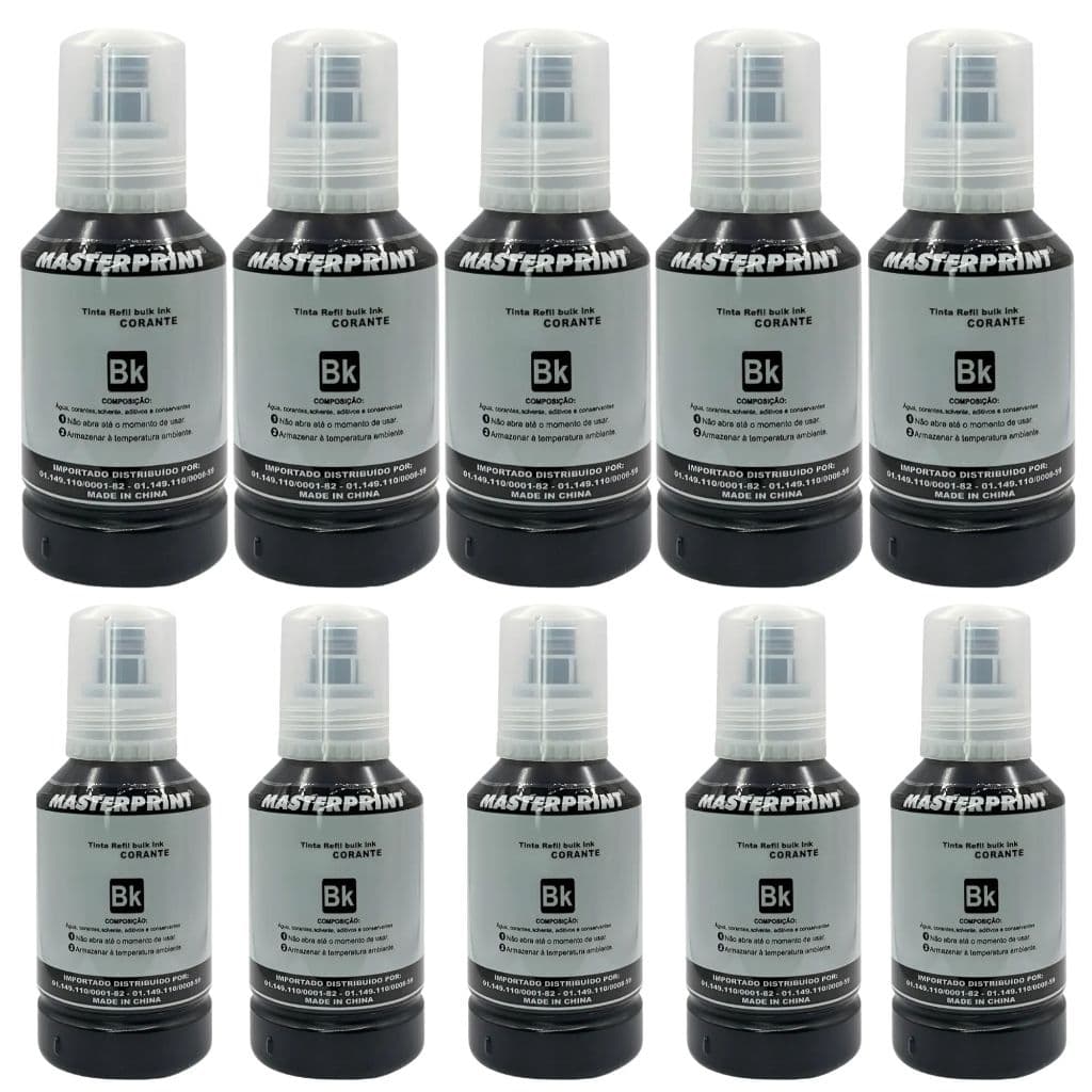 Kit 10 Refil Tinta Compatível T504 T544 L3110 L3150 L4160 Masterprint