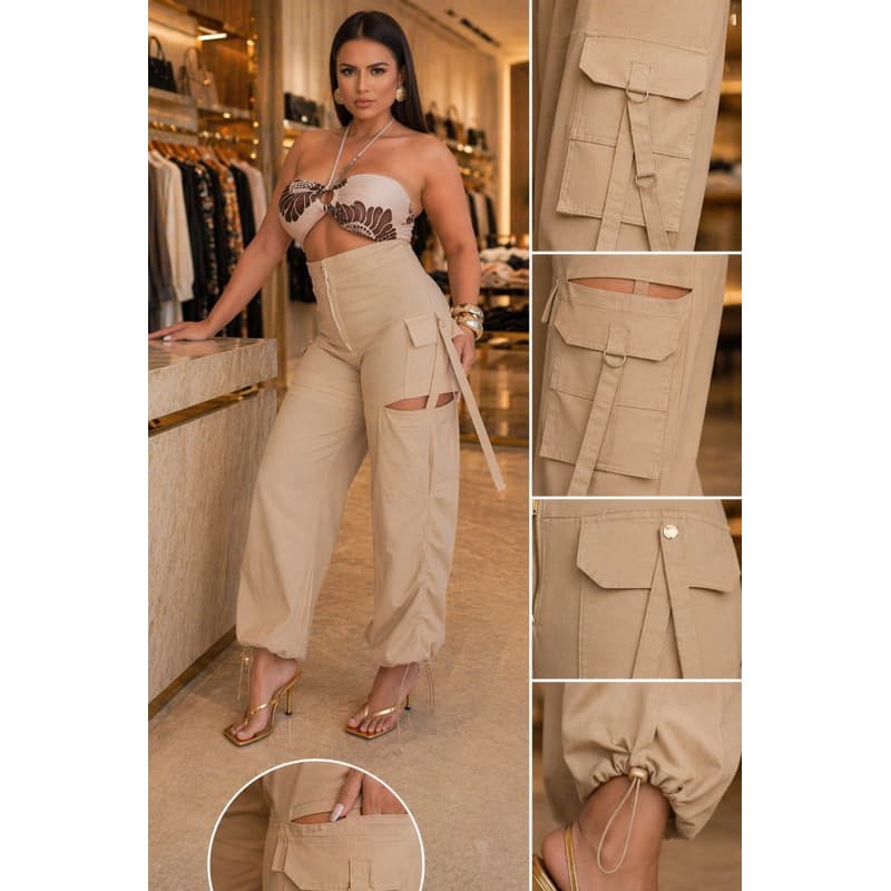 Calça Cargo Drapeada Sensorial Marrante linha Premiun