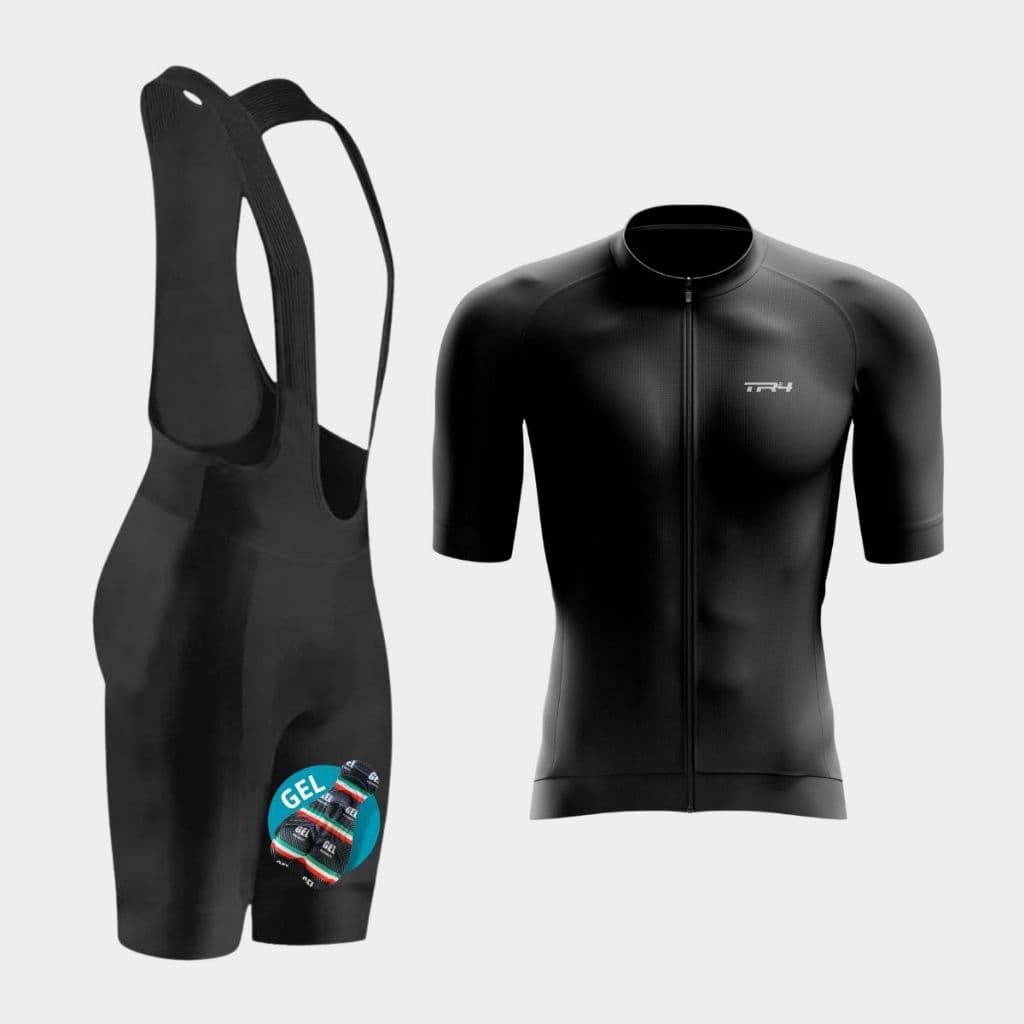 Conjunto Masculino Ciclismo Camisa Premium Zíper Total Bretelle Forro Em Gel Bike Pedal Speed