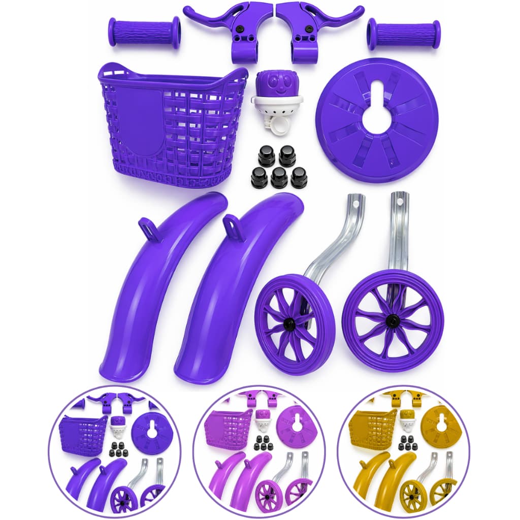 Kit Personalização Wester Montagem Bicicleta Infantil Aro 16 Com Cestinha Rodinhas e Buzininha