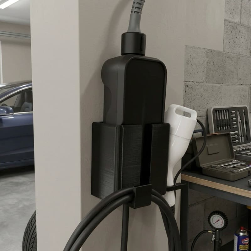 Suporte de Parede para Carregador Portátil Carro Elétrico Tipo 2 Compatível BYD Tesla WEG GreenV