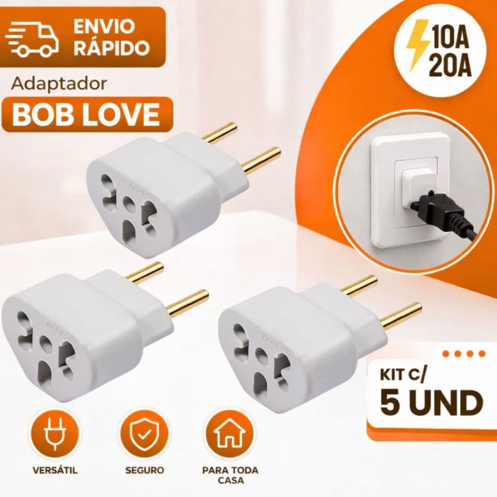 Adaptador de Tomada Bob LOVE Alta Temperatura - Ideal para Chapinha e Cozinha Varejo ou Atacado