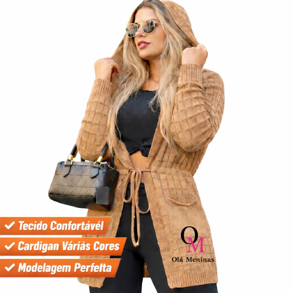 Casaco  Feminino Cardigan de Tricô  Parka  Tricot Feminina Blusa de Frio Feminina