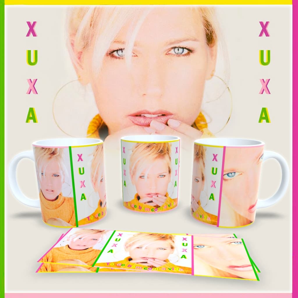 Caneca Personalizada XUXA TÔ DE BEM COM A VIDA / Item Colecionável Exclusivo / Porcelana Importada / Caneca da Xuxa
