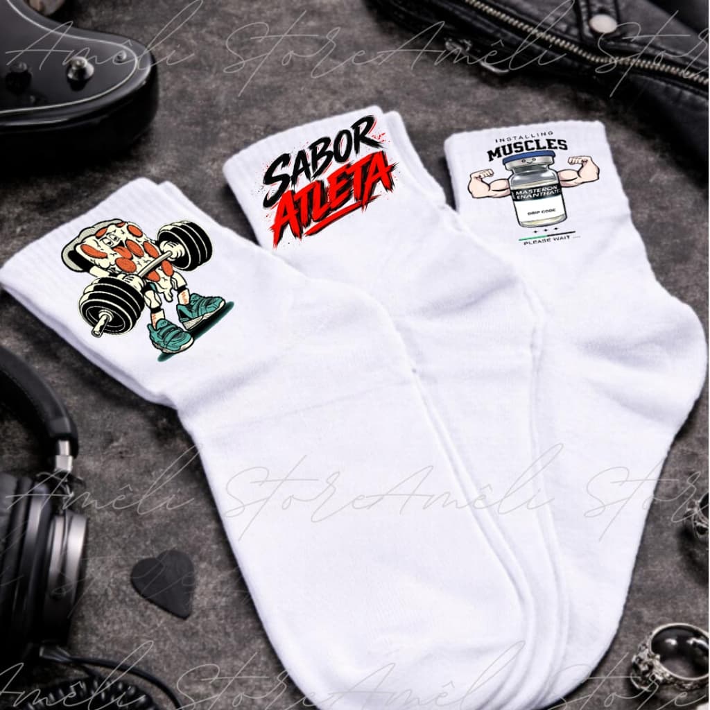 KIT 3 PARES DE MEIAS SABOR ATLETA MEIAS CONFORTÁVEIS UNISSEX PARA ESPORTE SERVE DO 33 AO 43 MEIAS DE ALGODAO CANO ALTO