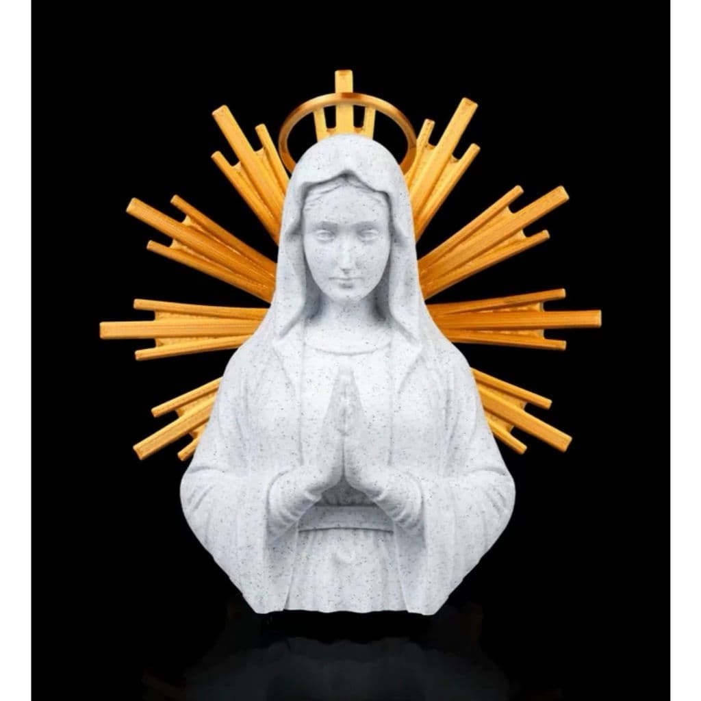 Escultura Virgem Maria Geométrica 20cm | Nossa Senhora Moderna Religiosa