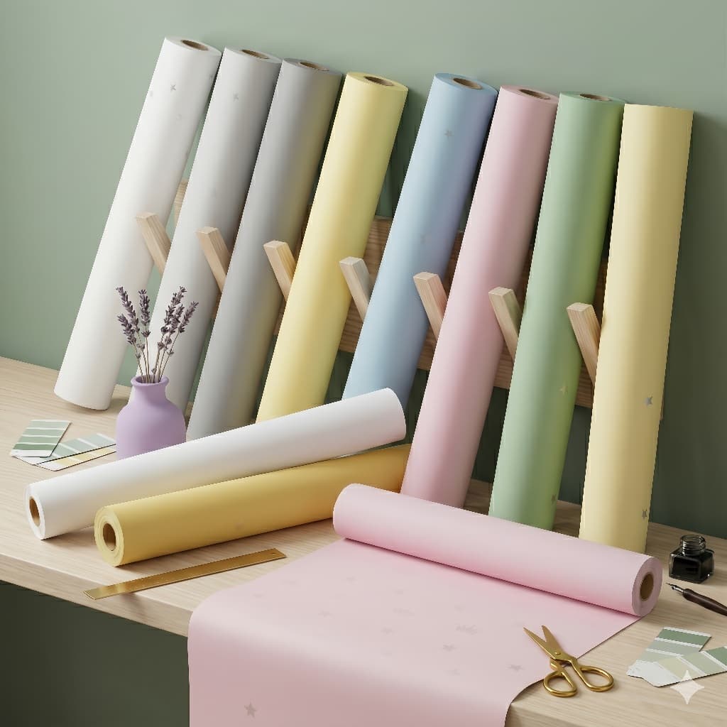 Papel de Parede Premium 5m*45cm Colorido Texturado Adesivo Autocolante Moveis e Paredes Rosa
