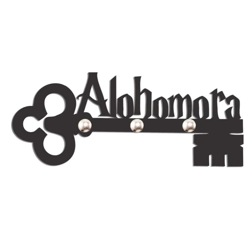 Porta Chaves de Parede Decorativo Autocolante 3mm Decorativo Chave Alohomora em MDF