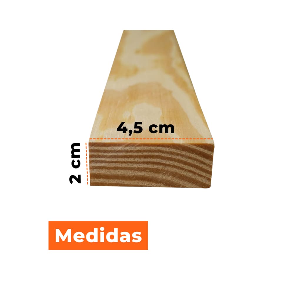 Sarrafo Madeira Pinus Natural 4,5x2cm Régua Artesanato Móveis Beneficiado Aparelhada Pontalete Obras