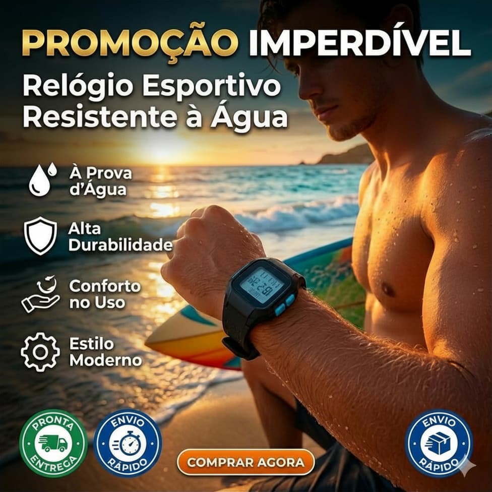 Relógio Tecnet à Prova D'Água para Surf - Impermeável e Resistent