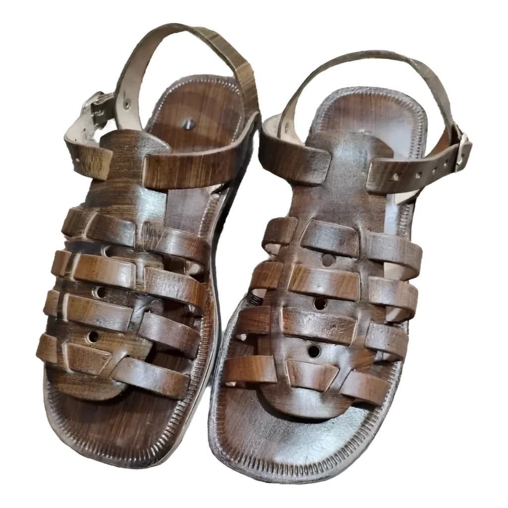 Sandália de Couro Rasterinha Masculino Franciscana Tradicional 4 TIRAS Marron