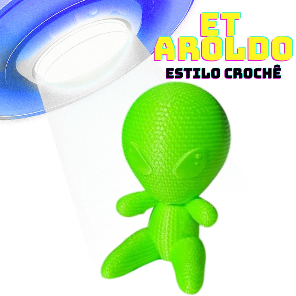 ET Aroldo Miniatura Decoração Estilo Crochê 3D Boneco Alienígena Enfeite Criativo Geek