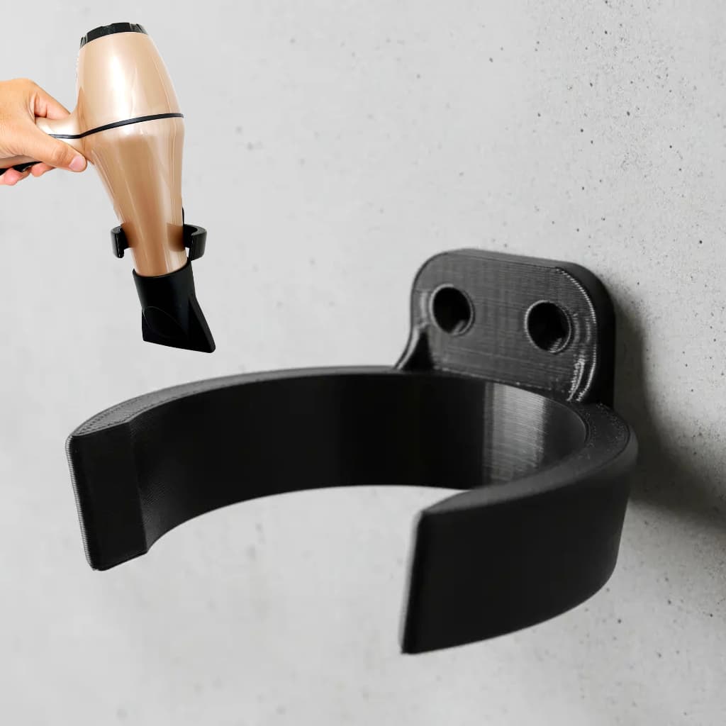 Suporte de Parede para Secador de Cabelo Universal Organizador Banheiro Salão com Parafusos