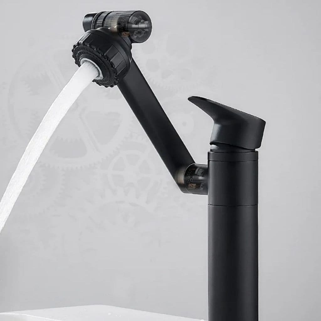 Torneira Bancada Monocomando Giratória 1080° graus Água Quente/Fria 3 Pontos de Giro Moderna Preta