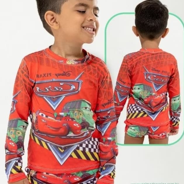 Roupa de Praia Conjunto UV Menino Moda Praia Sunga e Camisa Com Proteção Solar
