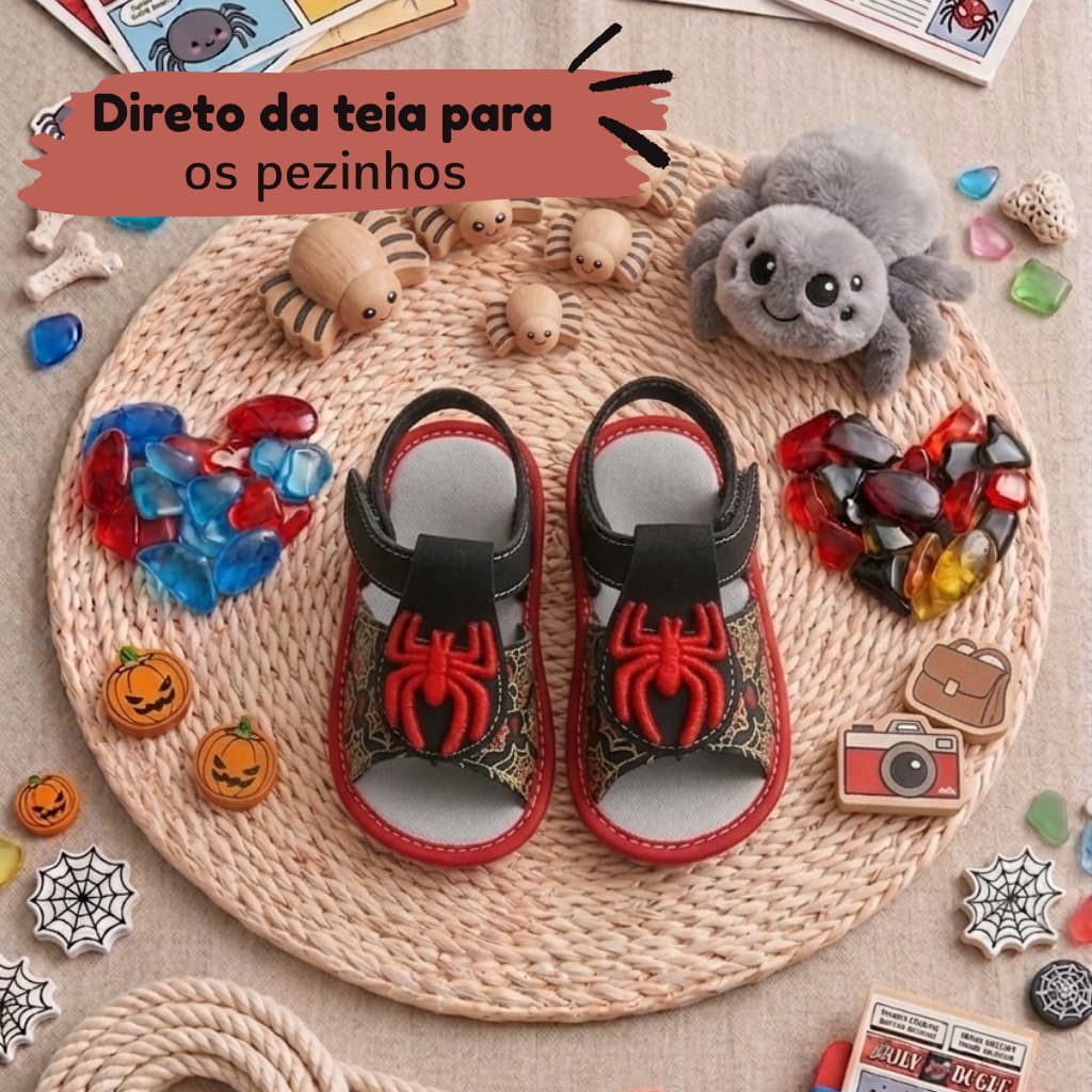 Sandália Infantil Masculina Personagem Aranha – Confortável e Leve