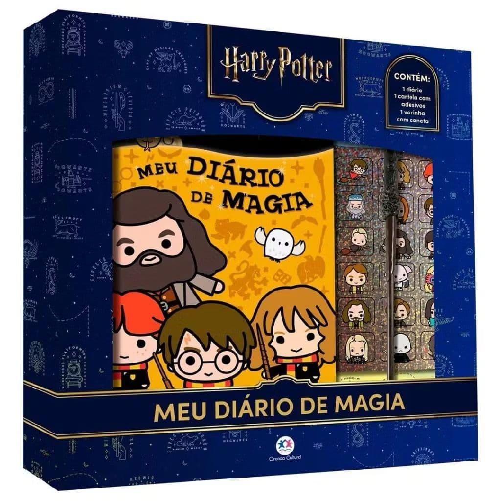 Meu Livro Diário De Magia Harry Potter Com Caneta Varinha.