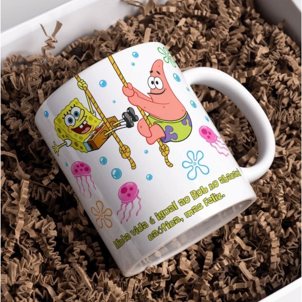 Caneca Personalizada Minha Vida É Caótica Mas Feliz Divertida Presente Criativo 325ml