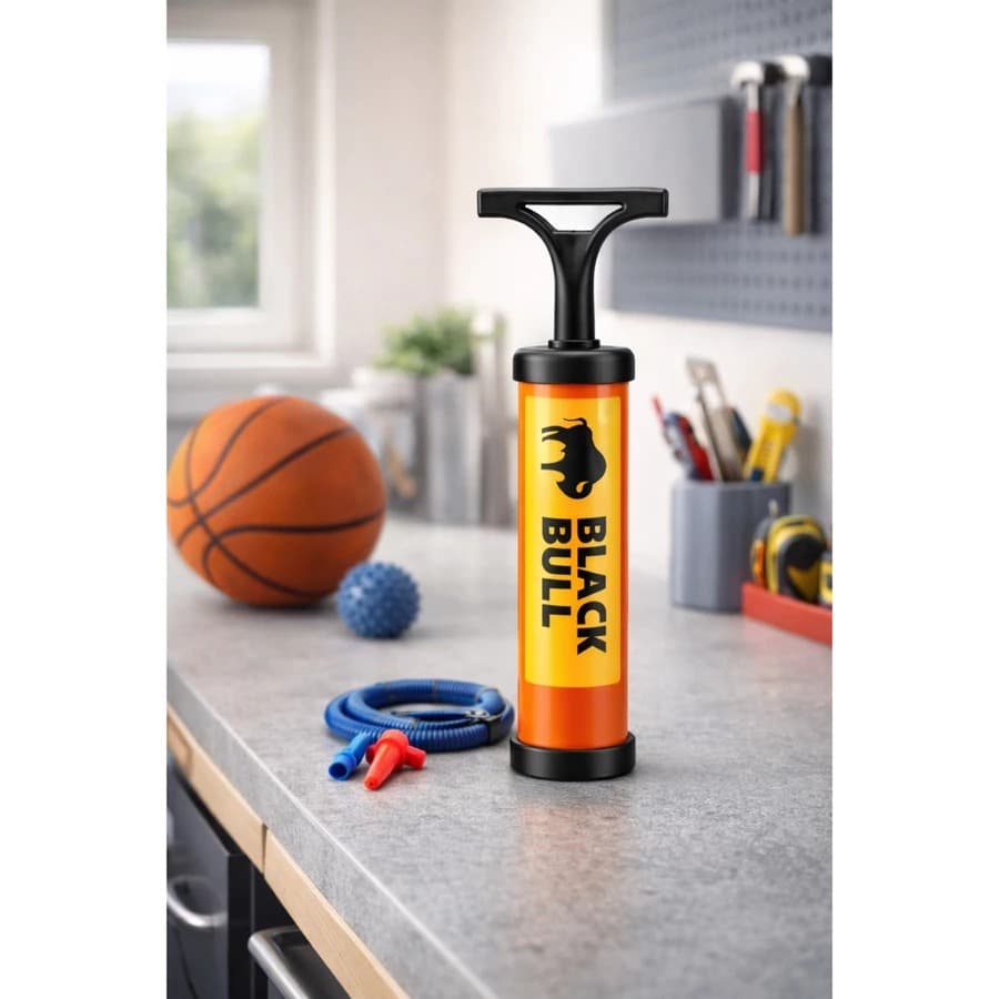 Bomba Ar Manual Inflador Pneus Bolas Portátil Ferramenta Prática Amarela