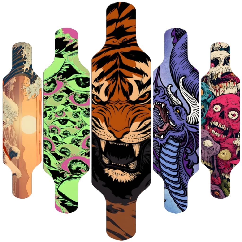 Shape Longboard Com Lixa Simétrico Vários Desenhos