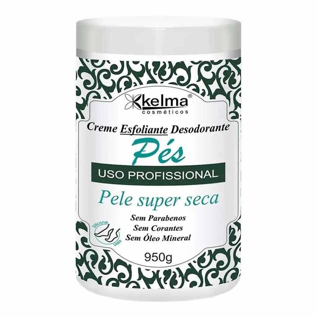 Creme Esfoliante Desodorante para Pés Kelma 950g - Remove Células Mortas, Hidratação Intensa, Sem Parabenos