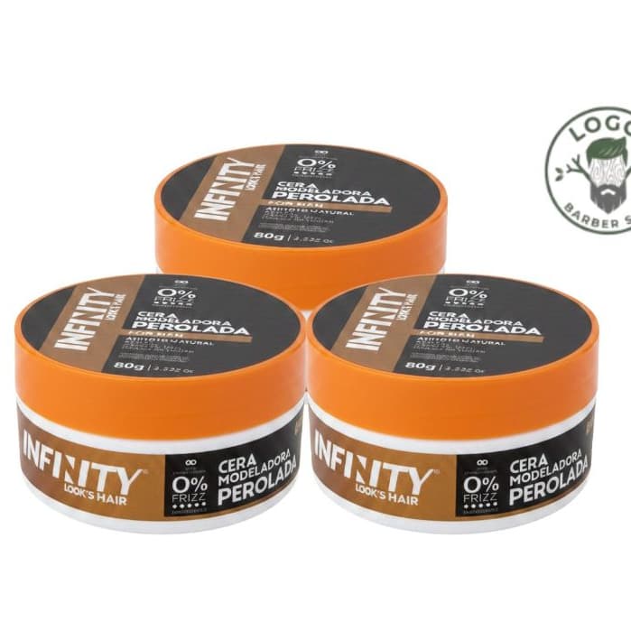 3x Pomada Cera Modeladoras Perolada Fox For Infinity Mega Fixação 80g - Envio em 24 Horas