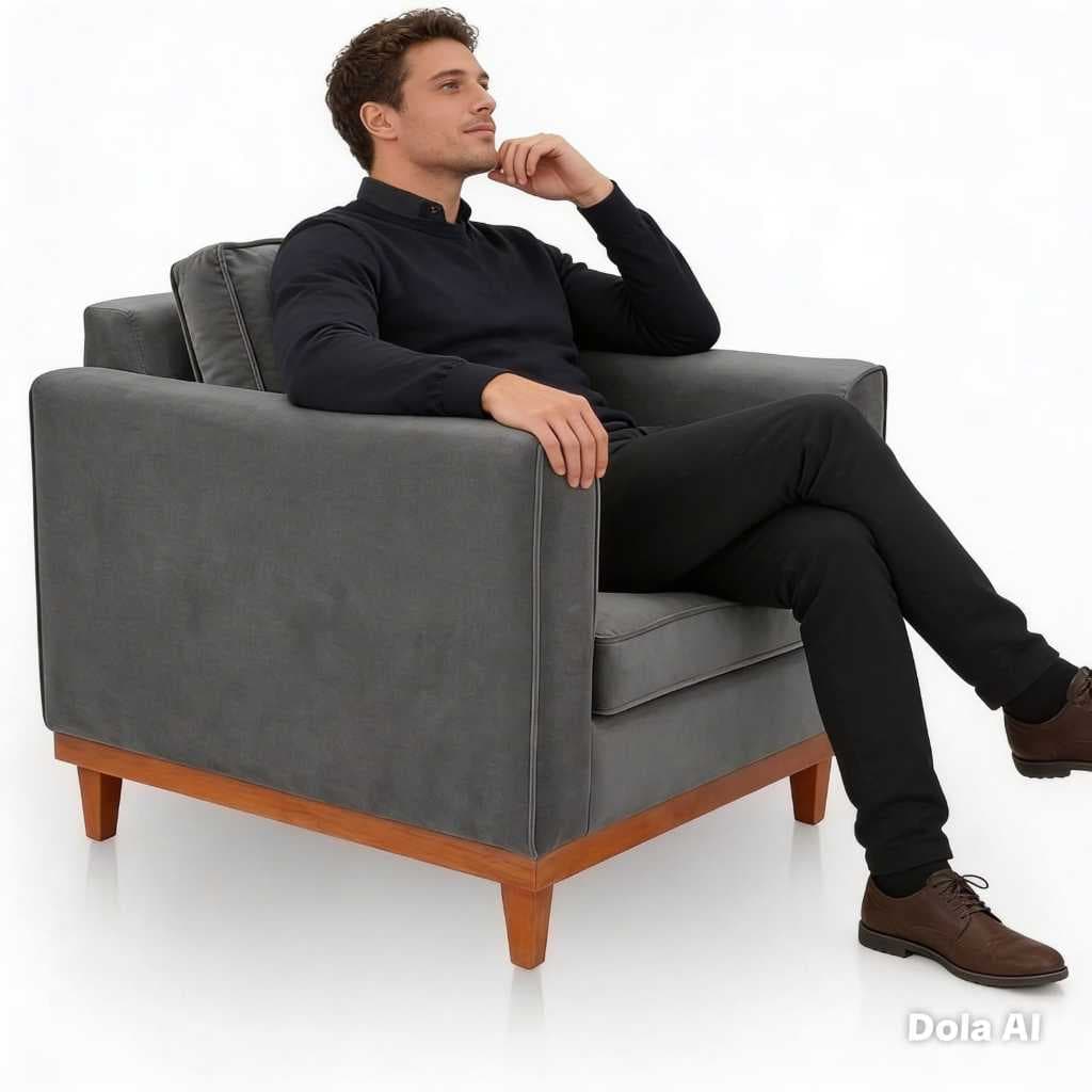 Poltrona Sofázinho Beny Elegance Reforçado com base de Madeira