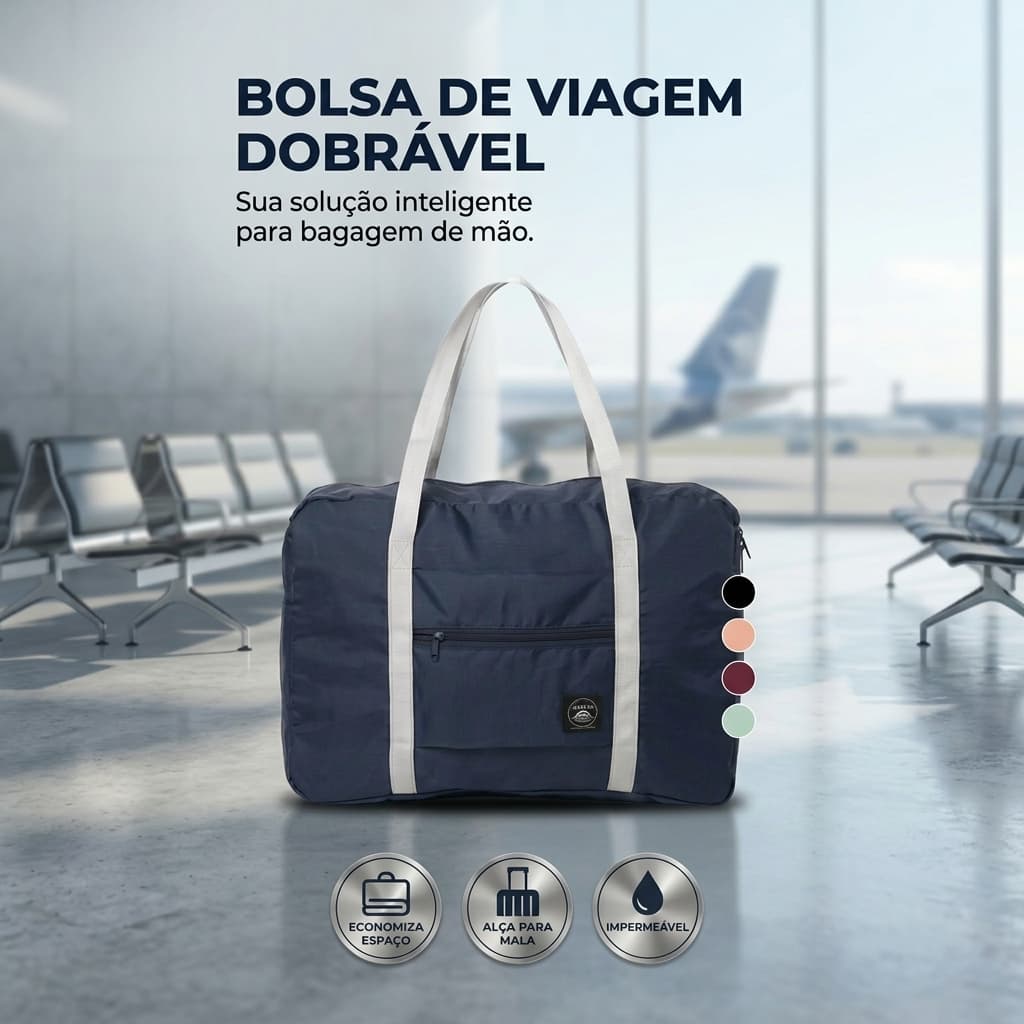 Bolsa Viagem Mala De Mão Academia Dobrável Impermeável – Encaixe na Mala