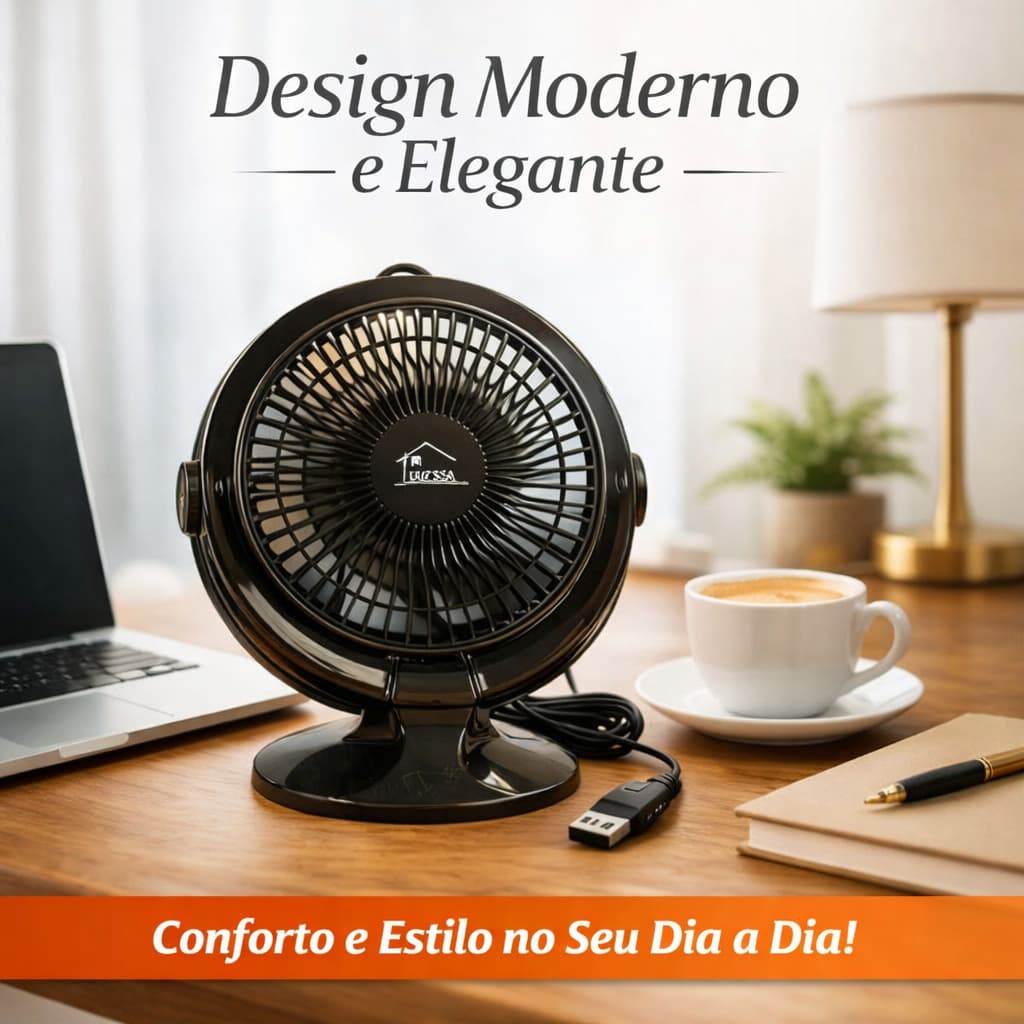 Ventilador Portatil Mesa Usb Silencioso Compacto Econômico Resfriamento Rápido Pequeno estritorio