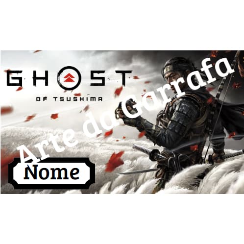 ⛩️🌸 GARRAFA PERSONALIZADA COM NOME | GHOST OF TSUSHIMA | 600ML ALUMÍNIO SQUEEZE CANTIL GAMER
