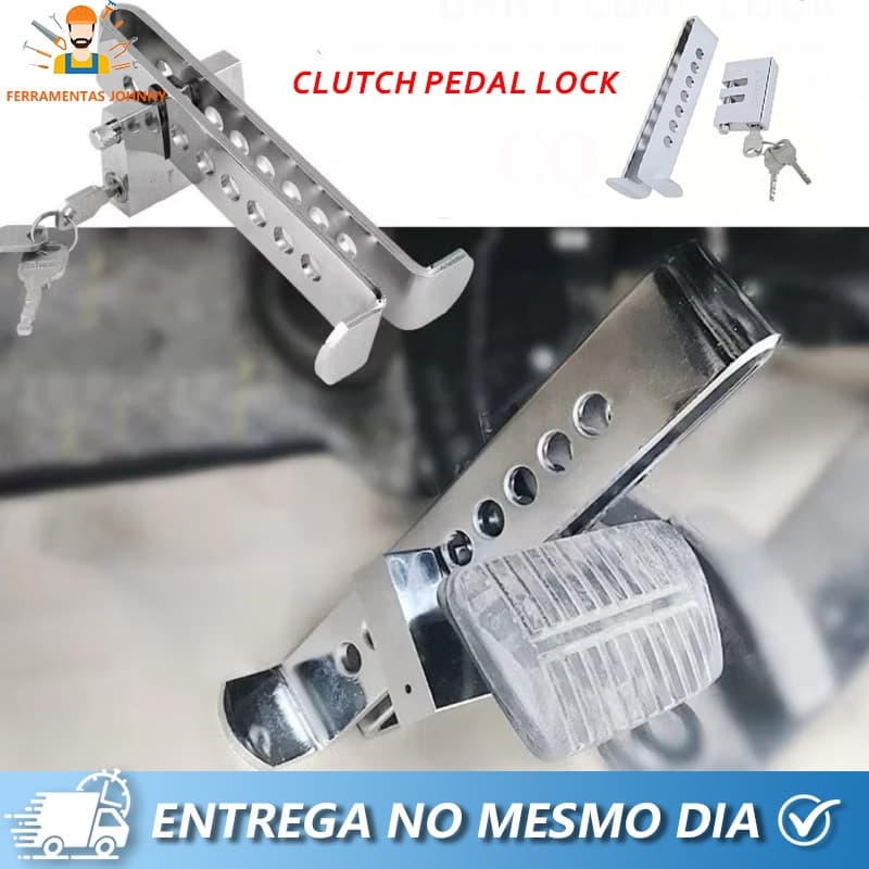 Trava Acelerador antirroubo para veículo Aço inoxidável cadeado de bloqueio para pedal de freio,3 chaves do carro