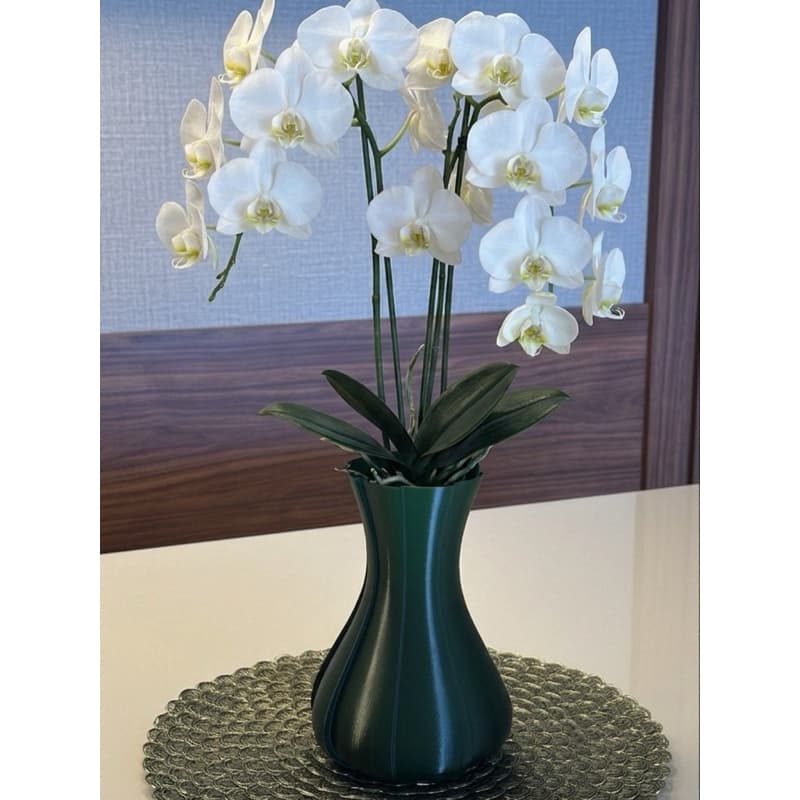 Vaso Decorativo Moderno Verde Luxo 3D | Enfeite Mesa Sala Escritório Presente
