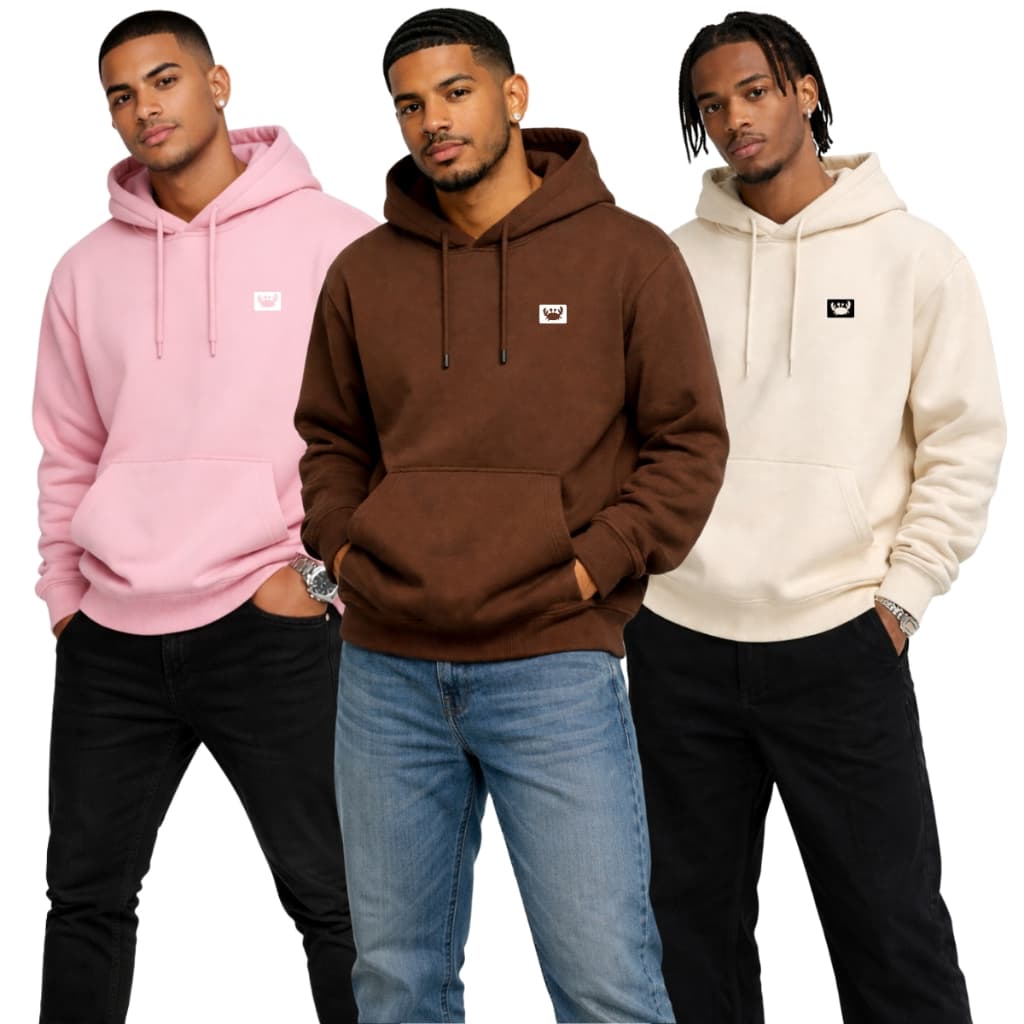 Kit 3 Blusa de Frio Moletom Canguru Fechado Com Capuz Opice
