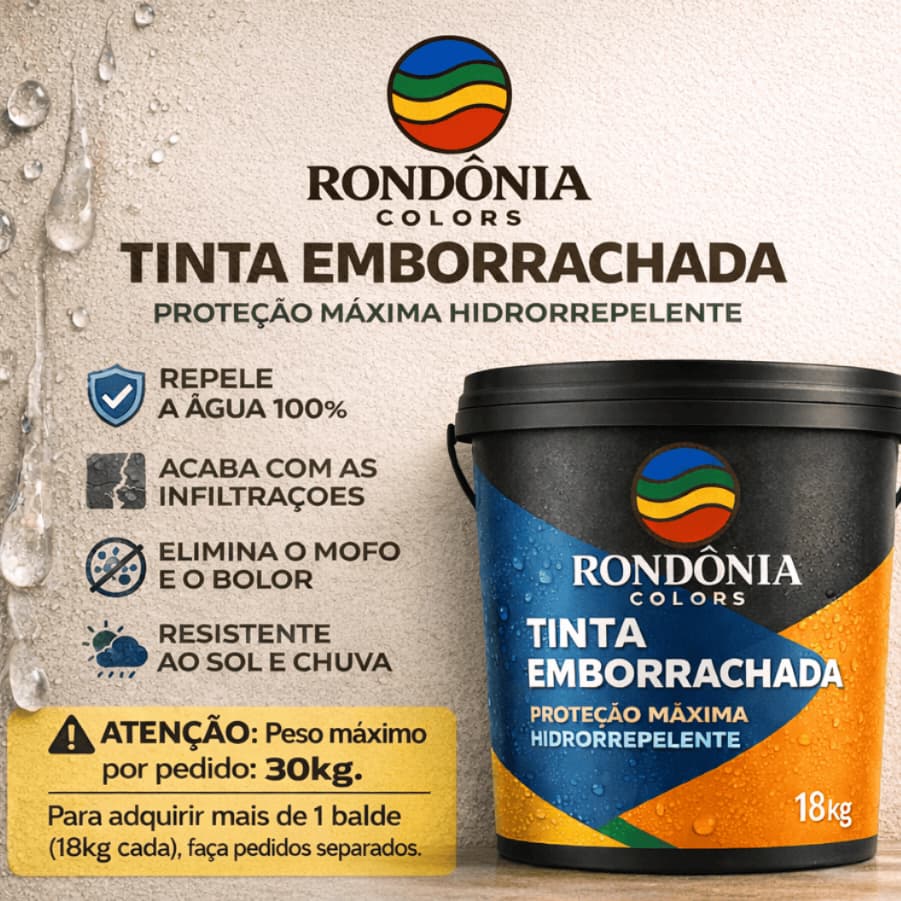 Tinta Emborrachada 3,6/18kg Anti Infiltração Parede Telhado Impermeável Alta Cobertura Goteira Mofo