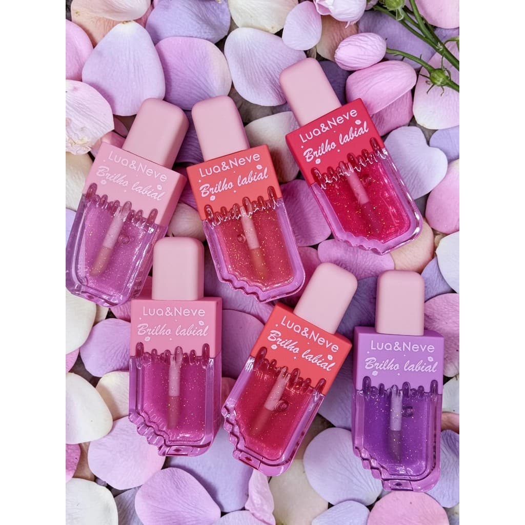 Brilho Labial Lua e Neve Efeito Espelhado Transparente 06 cores