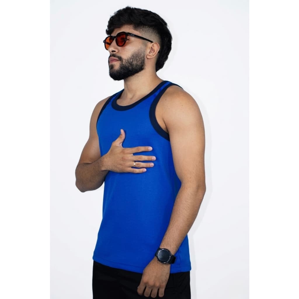 Regata Bicolor Masculina Modelo Americano De Gym Várias Cores | Tendência Nacional | Dia a Dia Para Todos os Estilos