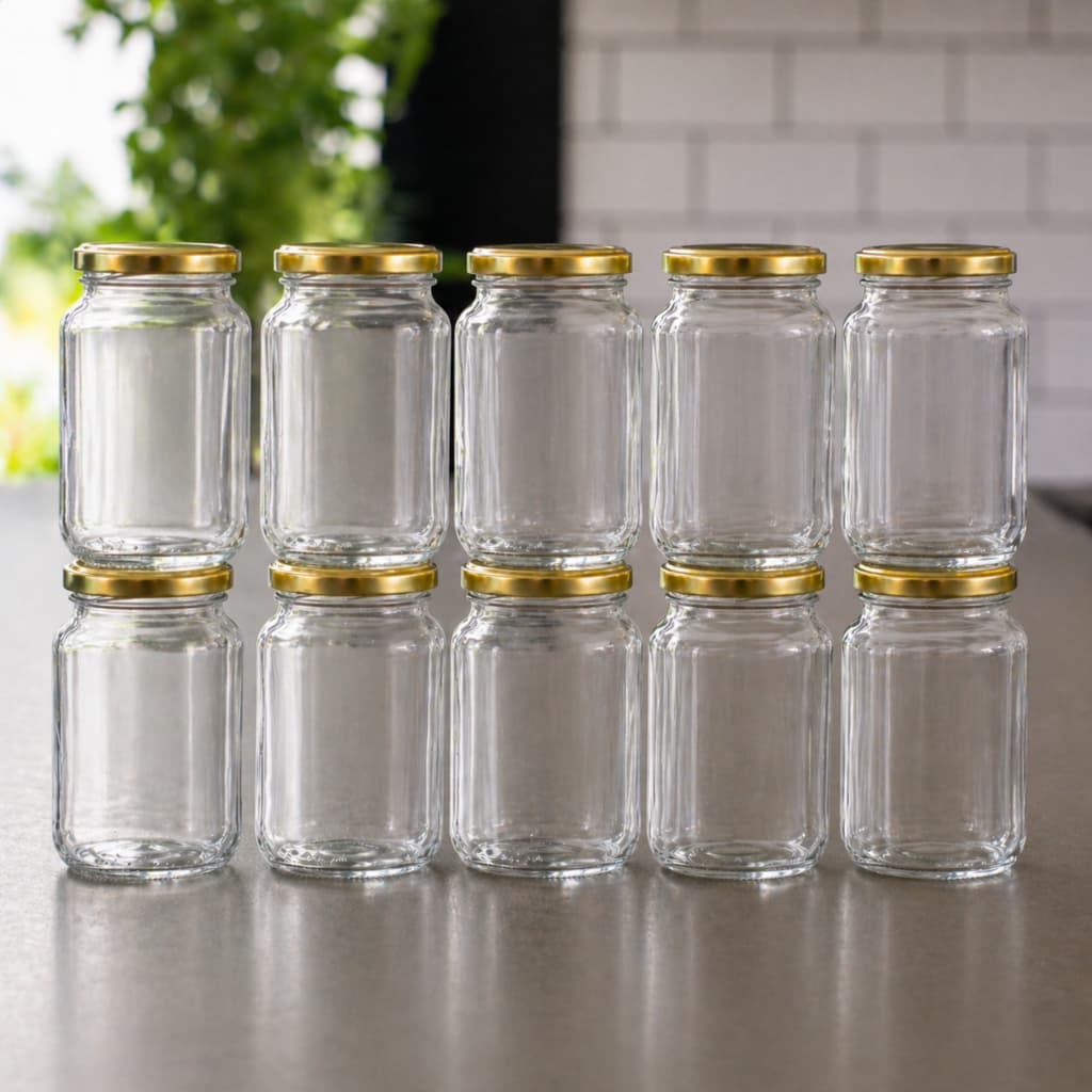 Potes De Vidro Conserva 600ml + Tampas Metálicas