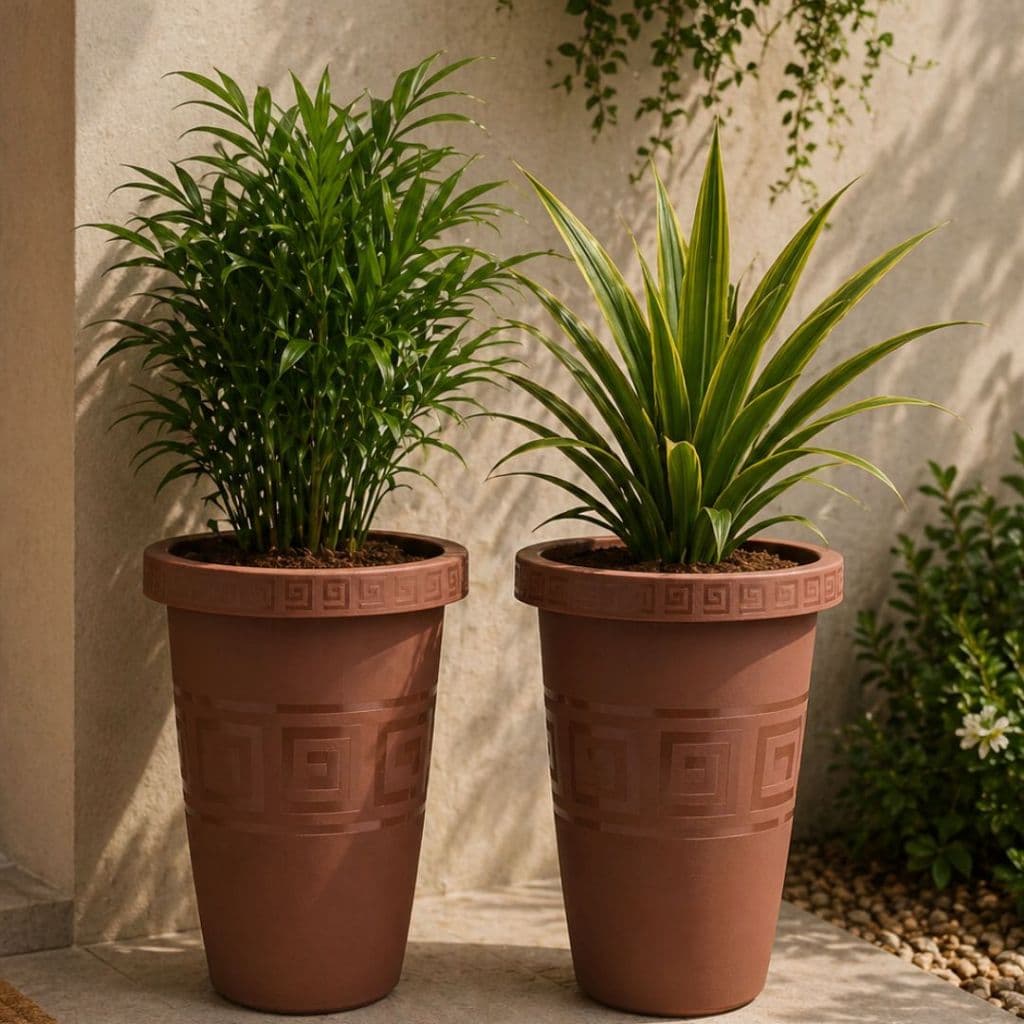 Kit 2 Vaso Flor Plástico 21 Litros Reforçado Planta Jardim Decoração