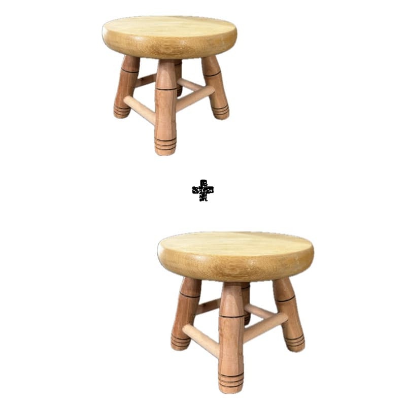 Kit 2 Banquinhos Pequeno 21 cm em madeira maciça - decoração manicure infantil 21 cm de altura